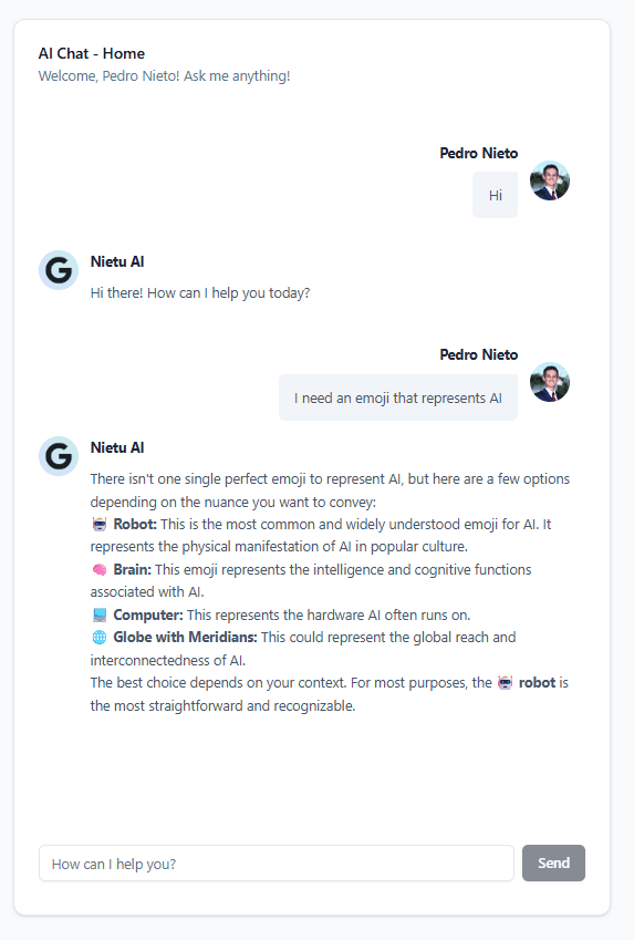 Screenshot of Chat AI