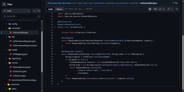 Screenshot of Serverless URL Shortener